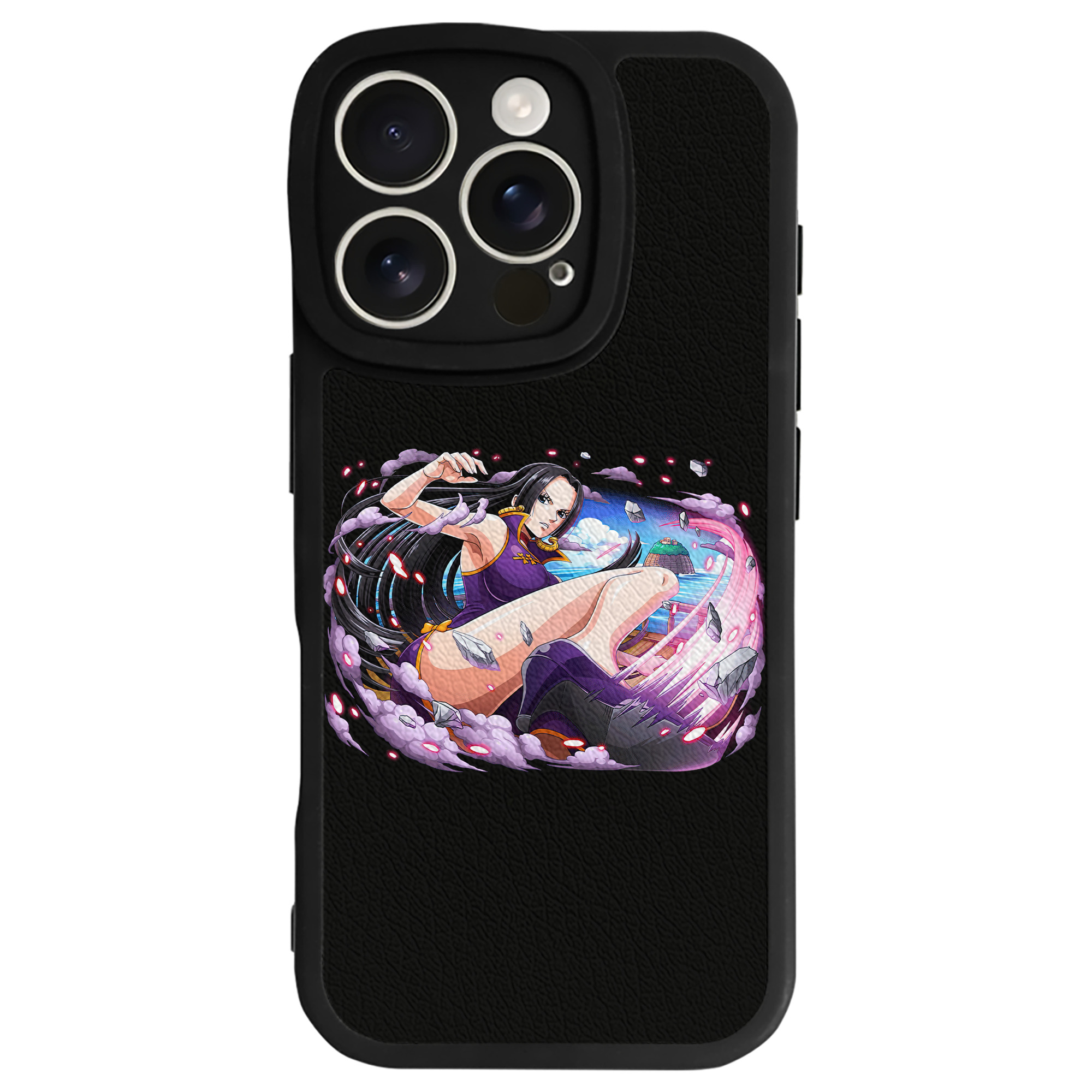 （画像用） ワンピース ボア・ハンコック ONE PIECE Boa·Hancock 【iPhone 16シリーズ対応】シリコンスマホケース（レザー調） 材質：シリコン